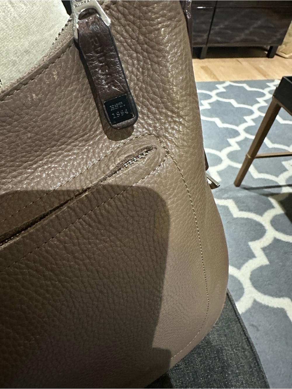 Rudsak Taupe Pebbled Leather Hobo Shoulder Bag - Picture 6 of 10